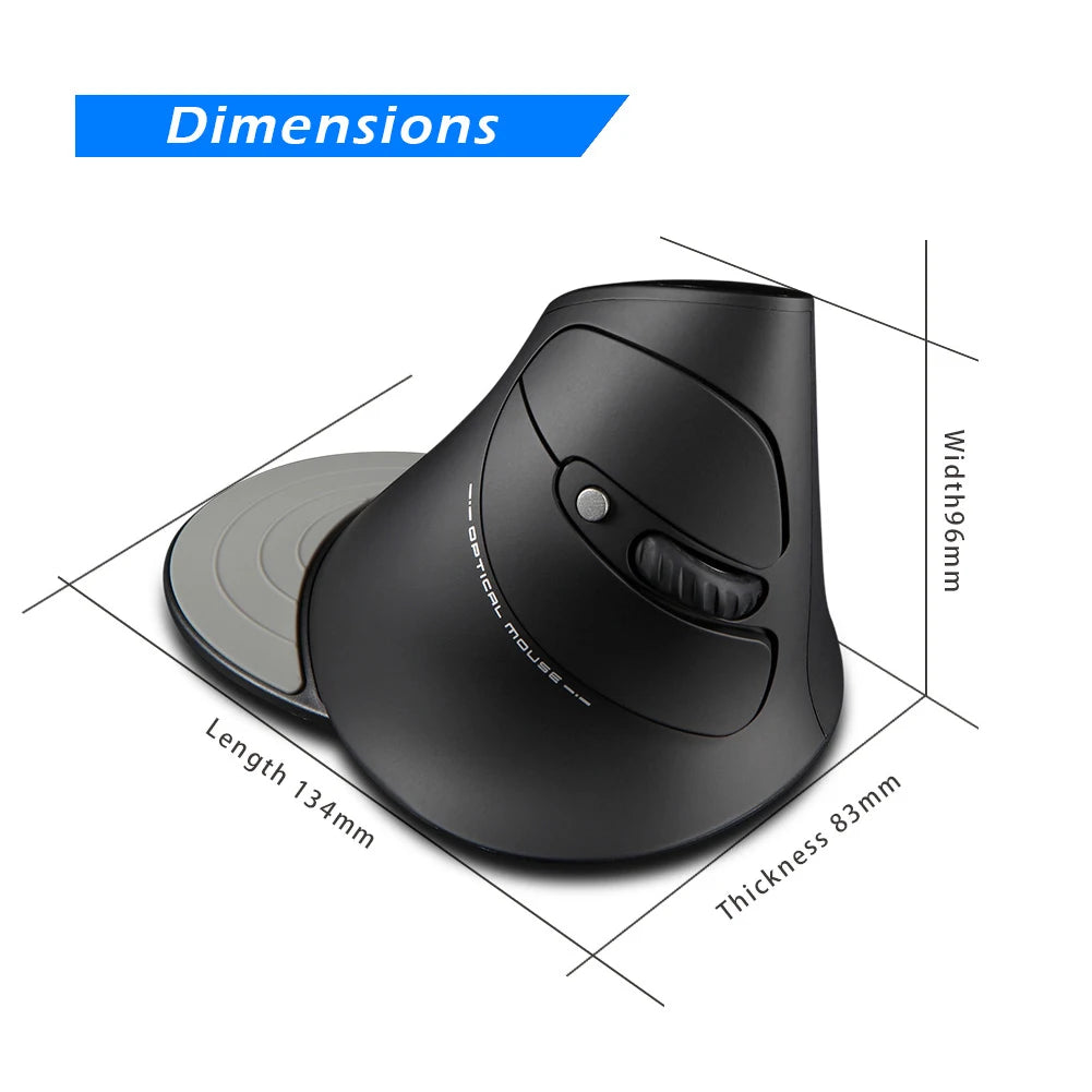 Ergonomische Funkmaus ZELOTES F-17 – Vertikales Design für Handgelenksentlastung | Comfort Eden